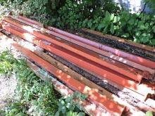 18 Pieces of rack sections with orange Cross Bars, 95 1/2" long, 6" High