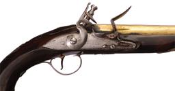 Silver Mounted Pair of Flintlock Pistols