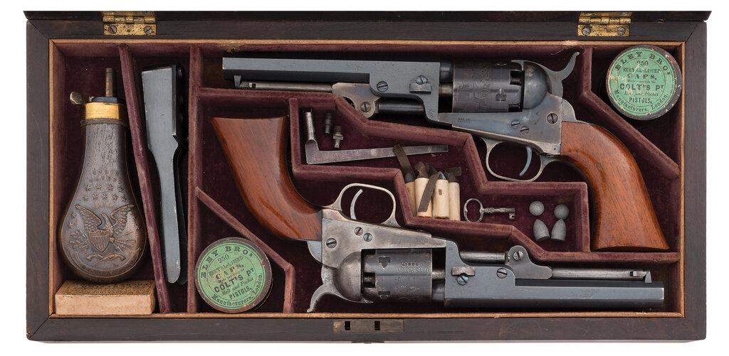 Cased Pair of Colt Model 1849 Pocket Percussion Revolvers