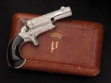 Cased Cuno Helfricht Factory Engraved Colt Third Model Derringer