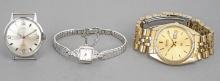 3 Older Wristwatches - Timex Mechanical, Bulova 23, Seiko Quartz