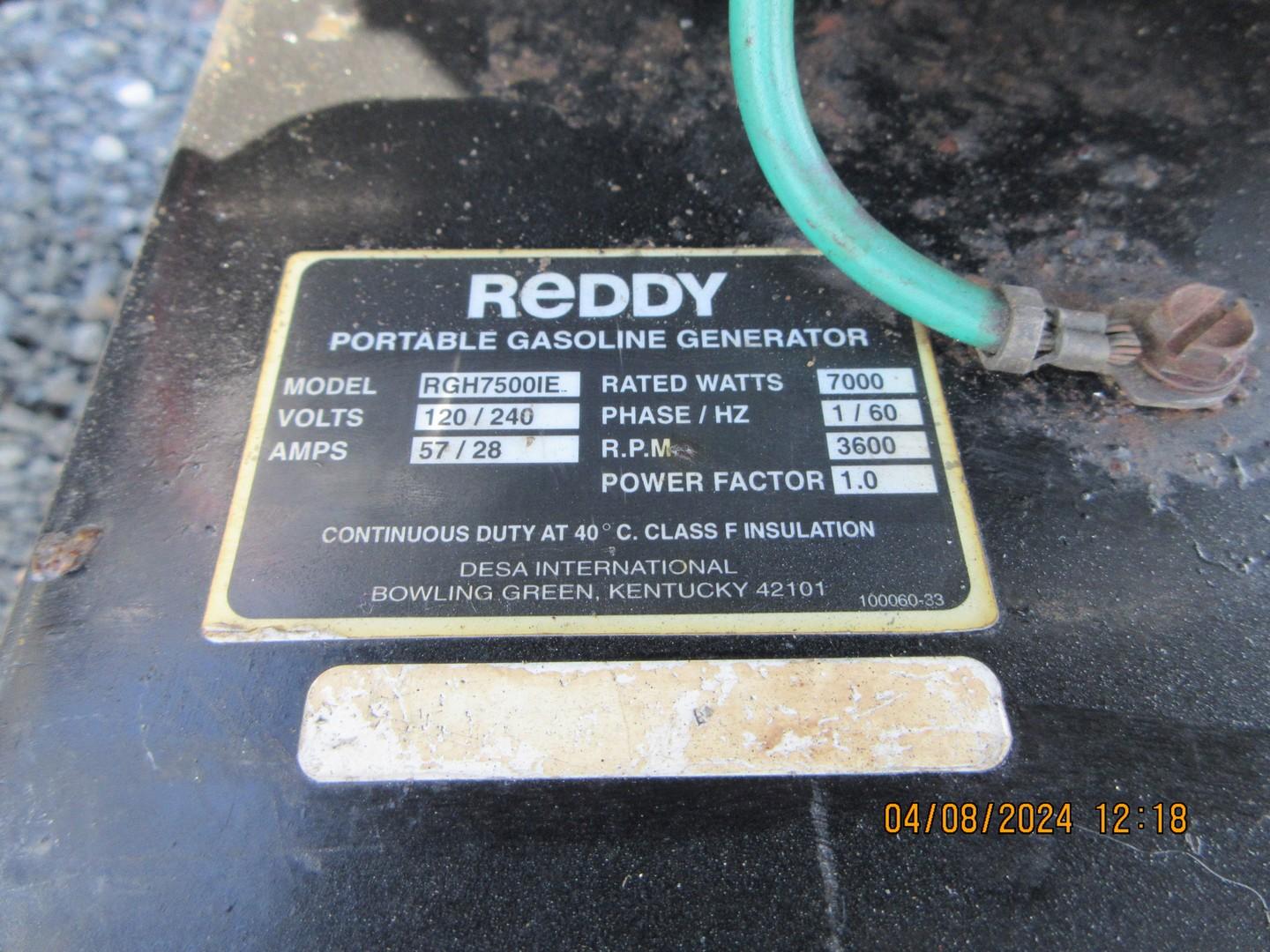 Reddy 7000W Portable Generator