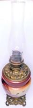 Antique Made in America Kerosene Hand-painted Table Lamp, No Shipping