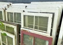 Grouping of Antique Architectural Windows, (26) Pieces, No Shipping