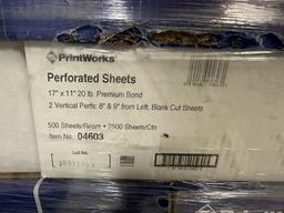 CASES OF PRINTWORKS PERFORATED 17"X11" SHEETS OF PAPER