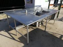 5' X 9' Stainless Steel washing area