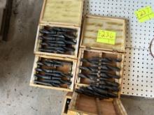 3 Wooden Boxes of Drill Bits