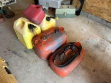 2 Boat Gas Cans and 3 Other Gas Cans