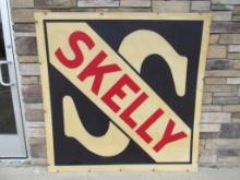 Huge Vintage Skelly Gasoline 5 ft. Service Station Sign/ Plastic Face
