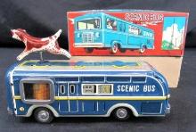 Antique Rosko Japan Tin Friction "Scenic Bus" MIB Rare