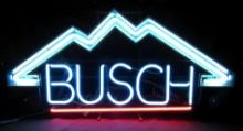 Excellent Vintage Busch Beer 3 Color Neon Bar Sign