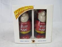 Vintage Ceramarte Budweiser BUD MAN Ceramic Salt & Pepper Shaker Set