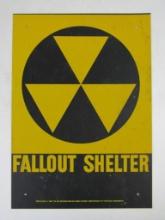 Vintage 1950's FALLOUT SHELTER Metal Sign- US Department of Defense