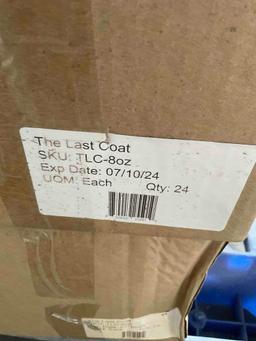 The Last Coat 8oz product. 24 bottles per box, 2 boxes. Exp 7/10/24