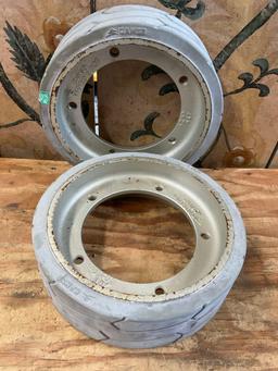 Camso 323X100, 5 lug Forklift wheels / tires. 3 pieces