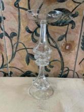 New 13 1/2" glass candle holder/deco, individually boxed, 9 pieces