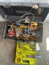 Tool box with over 40 tools. Majority have rust