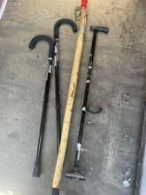 Walking stick & canes. 4 pieces