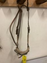 Hackamore horse bridle all leather no reins or lead.