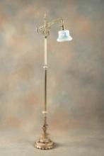 Antique brass and marble Floor Lamp, circa 1920, signed "Rembrandt", measures 62" T on footed marble