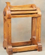 Custom made King Ranch Style wooden Saddle Stand, believed to be mesquite. Extremely well made with