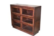 Antique mahogany Bookcase with six glass front doors, circa 1920s, 44 1/2" T x 52" W x 18" D, in ori