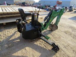 1530. NICE JOHN DEERE MODEL 375 BACKHOE ATTACHMENT,13 INCH HOE BUCKET, HYDR