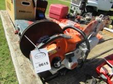 615. STIHL TS 420 GAS POWERED CEMENT SAW WITH SEVERAL UNUSED BLADES