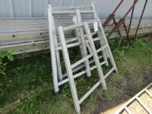 717. (3) ALUMINUM ADJUSTABLE PITCHED ROOF SCAFFOLDING BRACKETS, YOUR BID IS