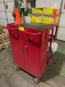 U-Line Storage and Cleaning Cart - Red