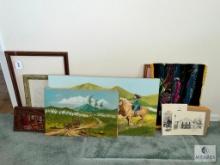 Large Lot of Original Paintings and Framed Art Prints