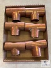 Six Streamline Copper Pipe Tees - 2 1/8 OD