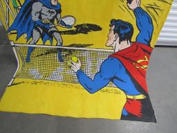 Large Batman And Superman D C Comics Hand Painted Poster On Canvas