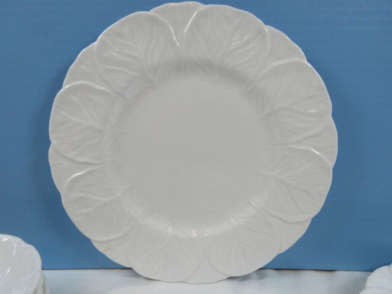 22pcs Coalport Bone China Countryware All White Embossed Leaves Border Dinnerware 11"