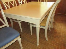 7pc American Drew Furniture French Countryside Camden Collection Buttermilk Finish