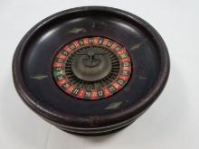 Vintage Wooden 7" Round Roulette Wheel