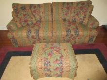 2 pc. Rooms to Go Furniture Oversized Rolled Arm Couch Sofa w/ 2 Accent Pillows and Matching