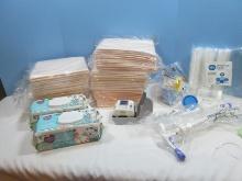 Medical Supply Lot 2 Packs Gentle Clean Wipes 100 Count Per Pack, 5 Packs Underpads for Adults