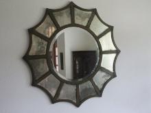 Stunning Federal Style Medallion 38"D Wall D‚cor Mirror Circular Beveled Center w/Beveled