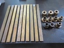 Lot 10 Copper Based Alloy Bars 24 1/2" x 1 1/2" x 7/8". Lead Screw Spindle Samples etc.