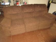 Transitional Modern Ashley Furniture Dual End Recliner Sofa Couch Mocha Brown Upholstery