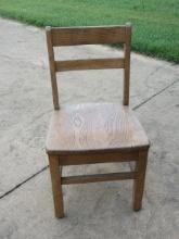 Vintage Child's Oak Ladder Back Chair