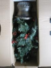 4ft Pre-Lit Anchorage Tree w/Urn Pot Hinged Branches 100 Clear Lights