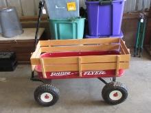 Awesome Radio Flyer All Terrain Wagon Full Size Sturdy Metal Red Wagon Wooden Stake Sides
