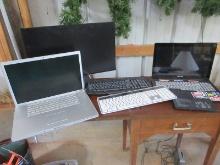 Lot Briefcase, 2 Laptops, 2 Keyboards, Mouse, HP 23.8 LCD Monitor etc. UNTESTED, NO CHARGER