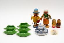 17 Pcs incl Smokers, Nesting Dolls and Ceramics