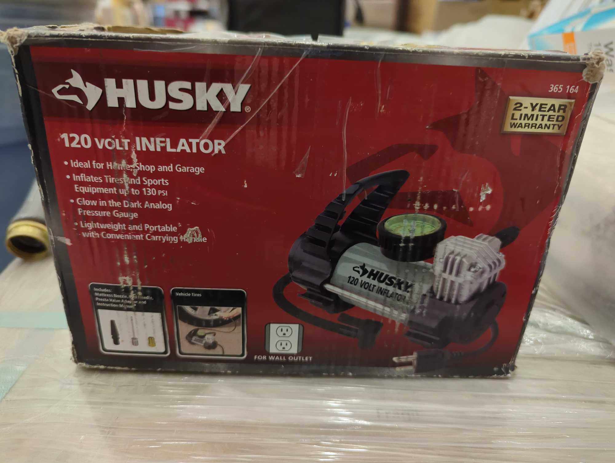 Husky 120-Volt Corded Electric Inflator, Appears to be Used in Open Box Retail Price Value $40