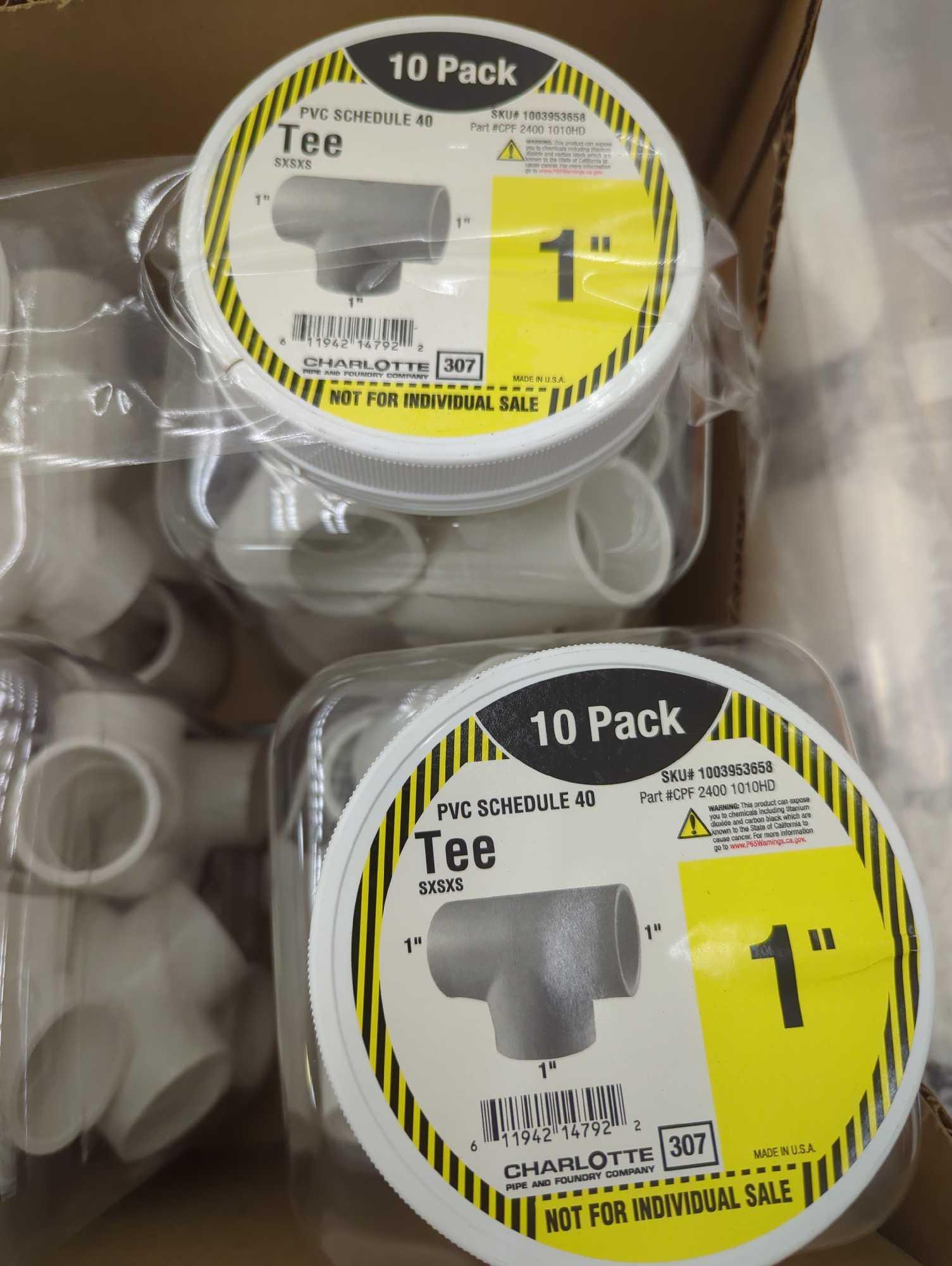 Lot of 6 Jugs Of Charlotte Pipe 1 in. PVC S x S x S Tee Pro Pack (10-Pack), All Appears to be New