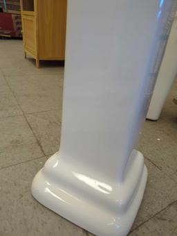 White Ceramic Pedestal Compatible with FINE FIXTURES Roosevelt 18 in. Pedestal White Vitreous China