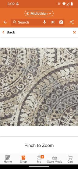 StyleWell Spiral Medallion 7 ft. x 9 ft. Gray Geometric Area Rug, Appears to be New in Factory